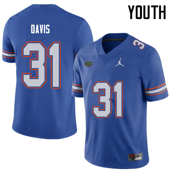 Jordan Brand Youth #31 Shawn Davis Florida Gators College Football Jerseys Sale-Royal